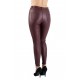 Pantaloni Dama Imitatie Piele Grena Vatuiti Bella